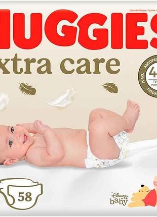 Підгузки р.2 58шт пiдгузки (3-6кг) extra care тм huggies