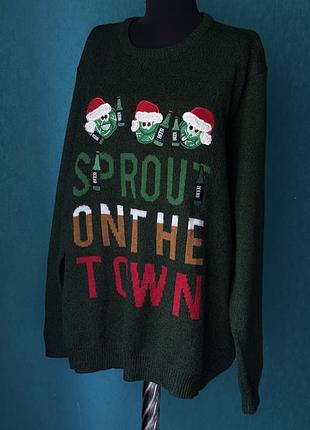 Светр новорічний яскравий новорічний светр «sprout on the town» від f&f / threadbare