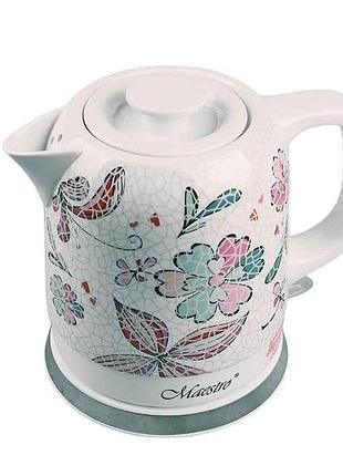 Електрочайник 1200вт 1,5л mr-068-flowers тм maestro