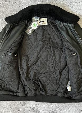 Нова шкіряна куртка бомбер пілот schott nyc lcplane leather jacket (м) 4