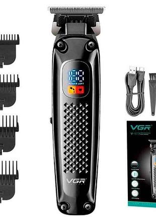 Тример 5вт акумулятор vgr v-972, 4 насадки, led display тм vgr