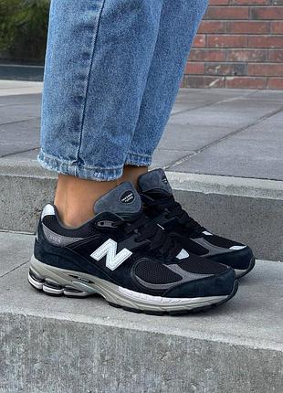😍 женские кроссовки new balance 2002r «black white logo’