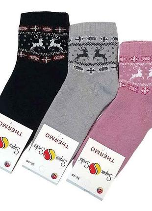 Шкарпетки олені s_128 р.36-40 12пар тм super socks