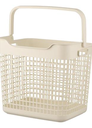 Корзина для белья ardesto arhc2402bg пластиковая для хранения одежды, 26 л, бежевая