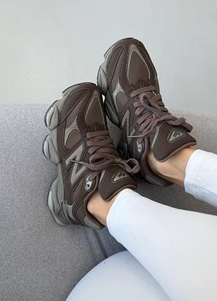 Кроссовки женские new balance 9060 | chocolate brown leather