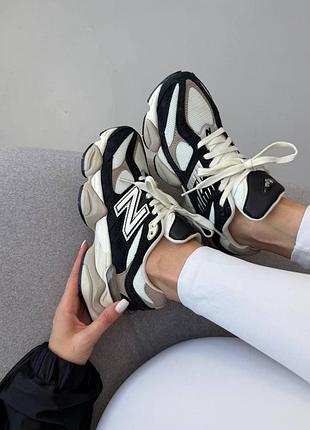 Кросівки жіночі new balance 9060 | black / sea salt bone premium