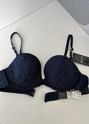 Noir hunkemoller ліф бясгалтер темно синій з камінцями 70/85/32 с