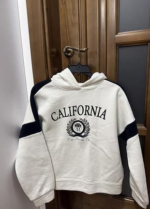 Худі для підлітків california біле з чорним