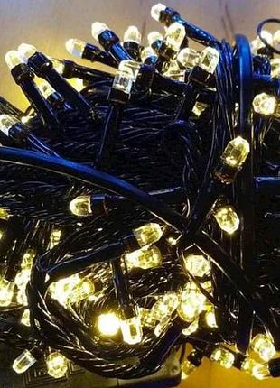 Гірлянда конус 500led теплий білий 28м чорний провід тм китай