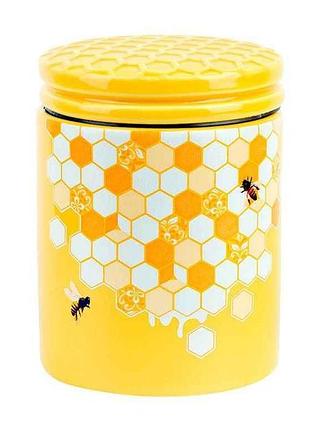 Банка 650мл керамическая для сыпучих продуктов honey тм bonadi
