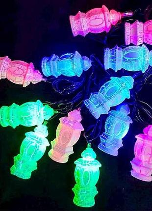 Гирлянда фигурки 12led белый лихтарик мульти 5мпереходник 1698-34 тм китай