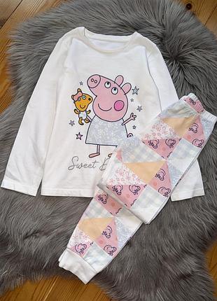 Ідеальна стильна бавовняна піжама свика пеппа на дівчинку 5/6р mothercare