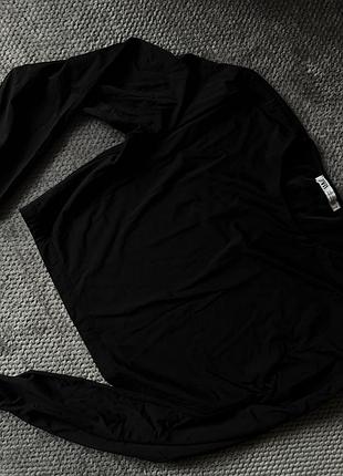 Еластичний лонгслів zara чорний лонг чорний топ поліамідний лонг