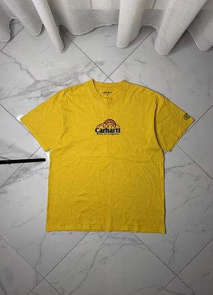 Жовта чоловіча футболка carhartt wip geo script оригінал розмір m