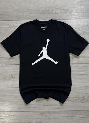 Чорна якісна футболка джордан jordan black jumpman, m, оригінал