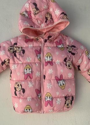 Рожева демісезонна куртка sinsay baby / disney (мінні маус та дейзі)