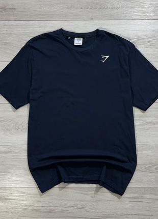 Нова темно синя спортивна футболка джимшарк gymshark crest, xl, оригінал