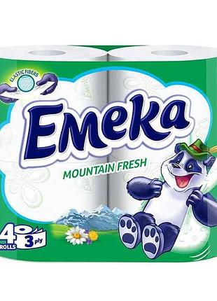 Туалетний папір 4шт 3шар 3-шар mountain fresh тм emeka
