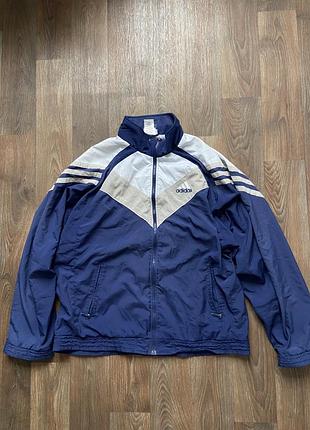 Вінтажна синя спортивна куртка олімпійка adidas
