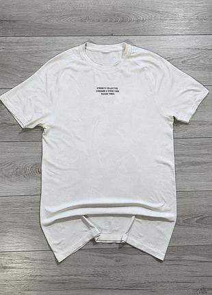 Бежева спортивні футболка джимшарк стів кук gymshark x steve cook strength collective, l, оригінал