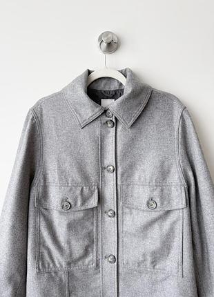 Куртка рубашка овершорт шерсть серая h&amp;m 3