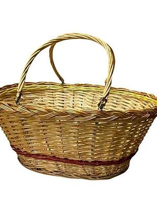 Корзина плетеная пасхальная двойная ручка no3 53х38х25 комбинированная тм тодорак