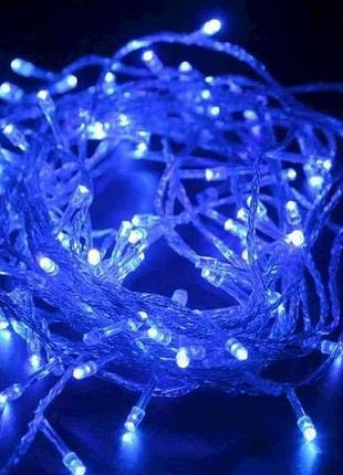 Гирлянда 250led синий 16,5м прозрачный провод тм китай
