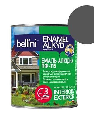 Емаль алкідна пф-115 темно-сірий 2,8кг тм bellini