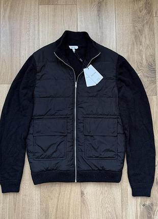 Куртка-бомбер reiss oe trent-knit hybrid jacket