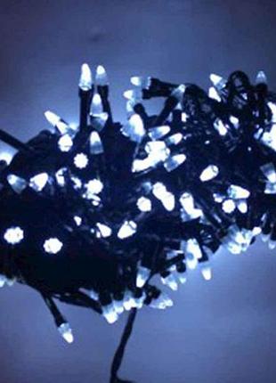 Гірлянда конус 300led білий 15м. чорний провід 1230-03 тм китай