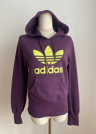 Фіолетова кофта худі adidas бавовна
