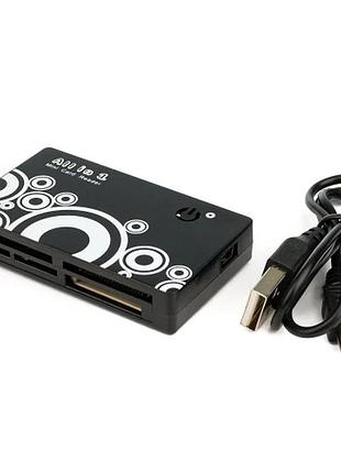 Ku кардридер usb atcom universal fit для карт microsd sd ms m2 чорний адаптер для передачі даних порта uni2l_k 4