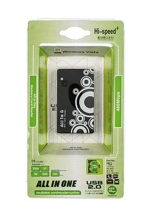 Ku кардридер usb atcom universal fit для карт microsd sd ms m2 чорний адаптер для передачі даних порта uni2l_k 5