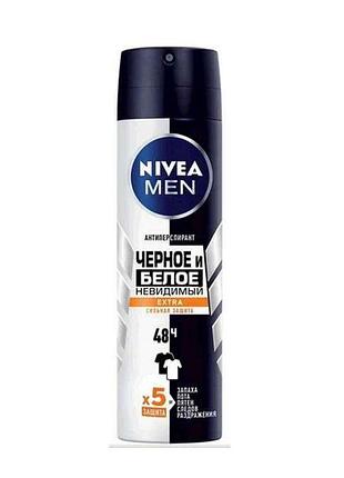 Дезодорант-антиперспірант 150мл men чорне і біле невидимий ultimate impact тм nivea