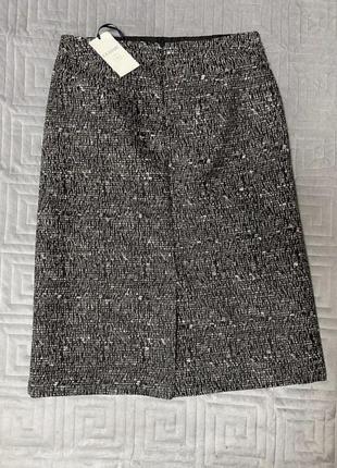 Плотная твидова юбка миди карандаш3 фото