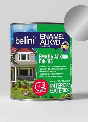Емаль алкідна пф-115 сріблястий 0,7кг тм bellini