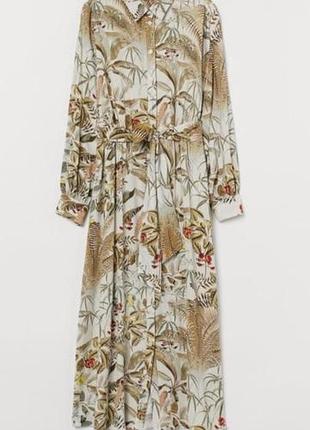 Сукня сорочка максі на гудзиках h&m р. s, квітковий принт