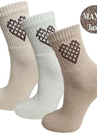 Носки 323 ws махровые широкая резинка сердце р.36-40 12пар тм житомир