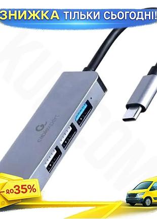Ku хаб usb cablexpert universal fit с алюминиевым корпусом type-c 3.1 1xusb 3.1 3xusb 2.0 для ноутбука uni2l_k