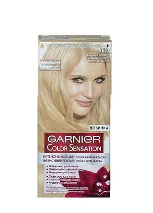 Крем-краска стойка жемчужный перламутр color sensation (тон 10.21) тм garnier