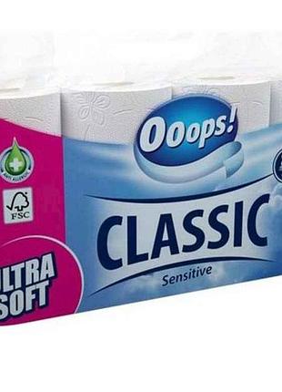 Туалетная бумага 8шт 3слой classic sensitive 140 от тм ooops!