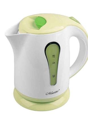 Електрочайник 1000вт 1л mr-028-green (диск.) тм maestro