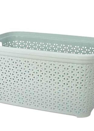 Корзина без крышки с рамкой 35л 365 x 535 x 260мм светло-фисташковый тм diomedea
