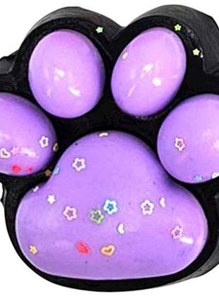 Игрушка антистресс сквиш лапка 12см черно/сиреневая тм китай
