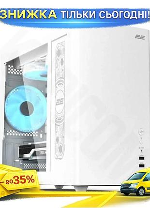 Ku корпус mini tower universal fit 2e credo plus white для micro atx mini itx з argb вентиляторами і з uni2l_k