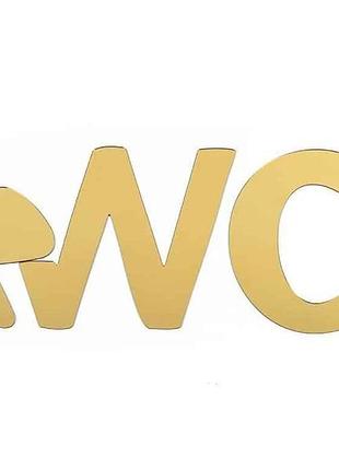 Зеркальный декор акриловый самоклеющийся wc золото 3шт (d) sw-00002525 тм sticker wall