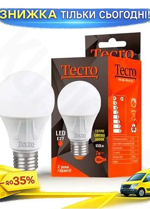 Ku світлодіодна лампа tecro universal fit led e27 7w 3000k 650лм для освітлення кімнати нейтральне сві uni2l_k