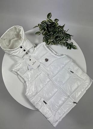 Жилетка moncler біла/жилетка монклер/жилетка чоловічий