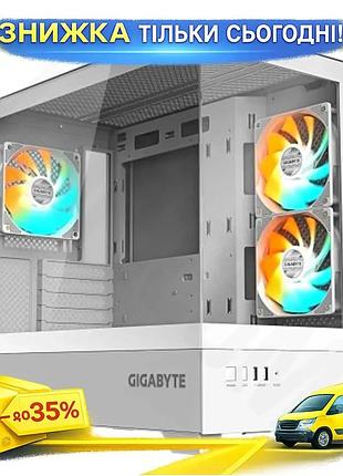 Ku корпус gigabyte white universal fit mid tower для micro atx mini itx с argb вентиляторами и закален uni2l_k