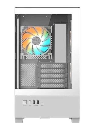 Ku корпус gigabyte white universal fit mid tower для micro atx mini itx с argb вентиляторами и закален uni2l_k 6